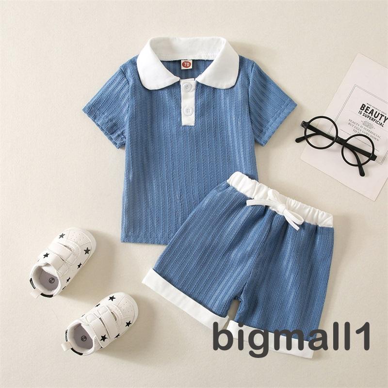Set Áo Thun Polo Ngắn Tay Cổ Bẻ + Quần Short Thời Trang Cho Bé Trai 6 Tháng Đến 3 Tuổi