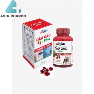 Thực phẩm Dầu Gấc Vina - Bổ sung dưỡng chất cần thiết cho mắt, tăng cường thị lực - Lọ 200 viên