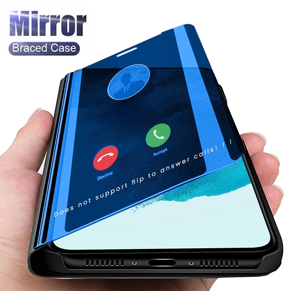Bao Da Điện Thoại Nắp Lật Tráng Gương Thông Minh Cho Samsung Galaxy S21 FE S21FE 5G