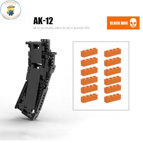 Đồ Chơi Lắp Ráp Kiểu LEGO CSGO , Free Fire Mô Hình Rifle AK12 ASSIMOV Và AK12 Black  Model.KV003 Với 700+ Mảnh Ghép