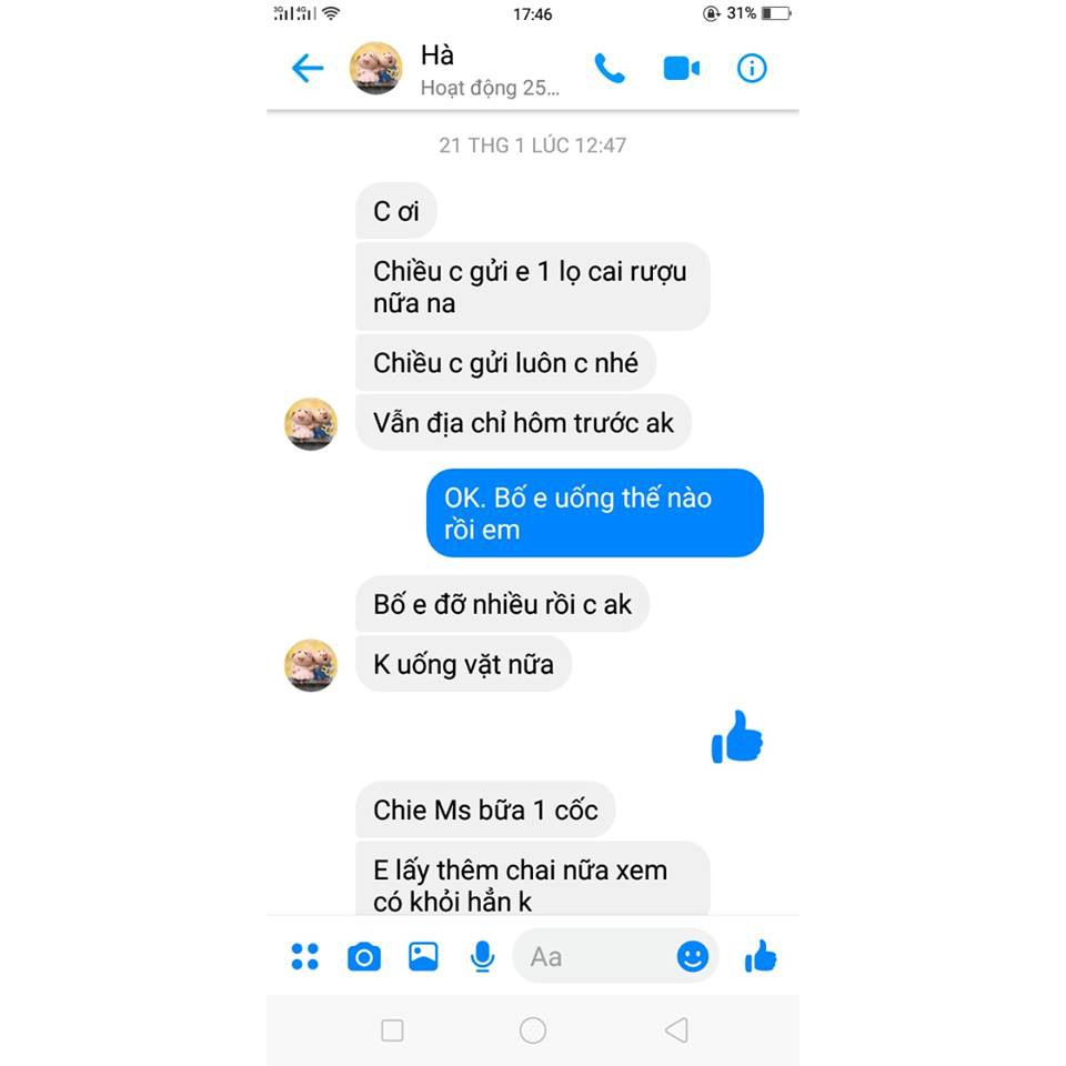 Sản phẩm Cai rượu Minh Tâm chai 350ml