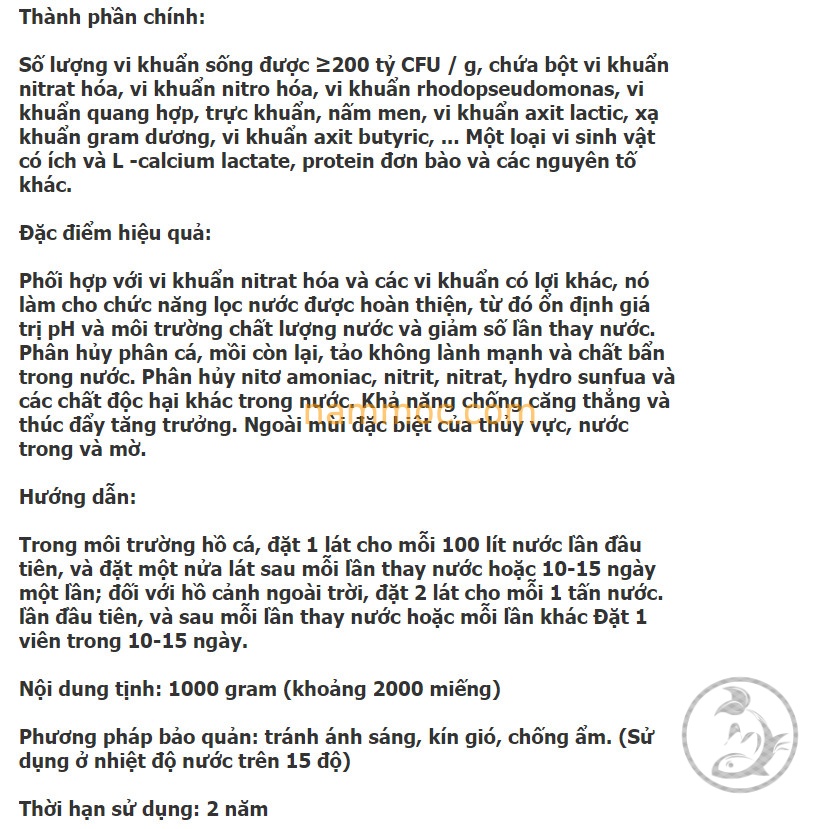 Men Vi Sinh Dạng Viên | Vi Sinh Đậm Đặc Thế Hệ Mới Giúp Phân Huỷ Chất Thải - Làm Trong Nước Hồ Cá Thuỷ Sinh