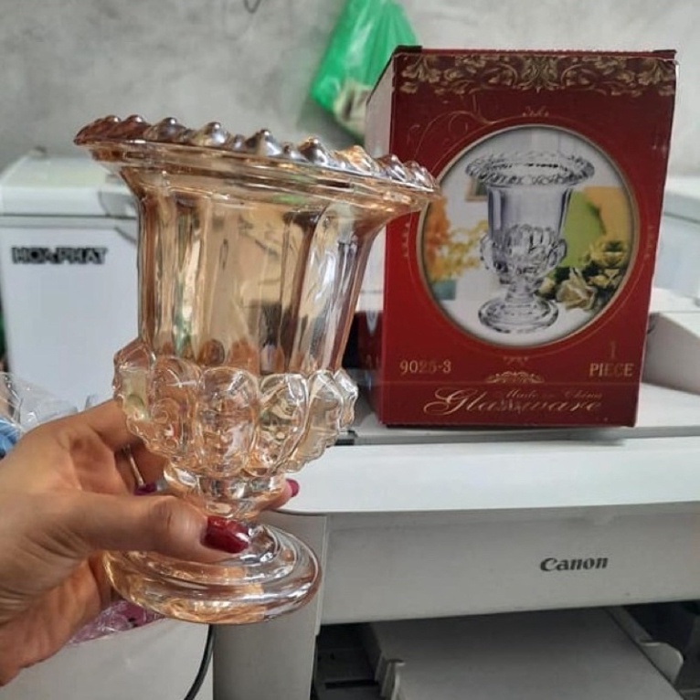 Lọ thuỷ tinh đựng phật thủ hoa VÀNG