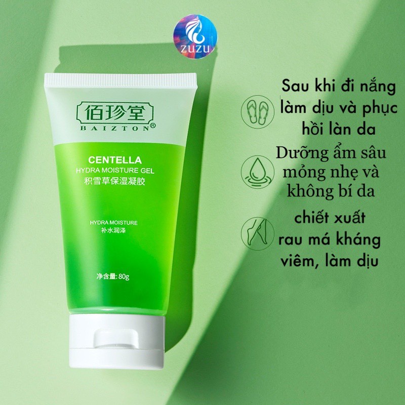 Gel Rau Má Cải Thiện Da Mụn Và các vết thâm do mụn đồng thời làm dịu làn da đang h.ư t.ổn Centella Hydra Gel 80g