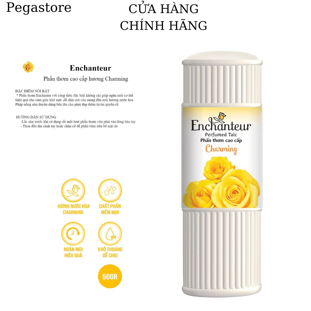 Phấn Enchanteur Perfumed Talc enchanter khử mùi hôi nách 50g phấn khử mùi nách Charming