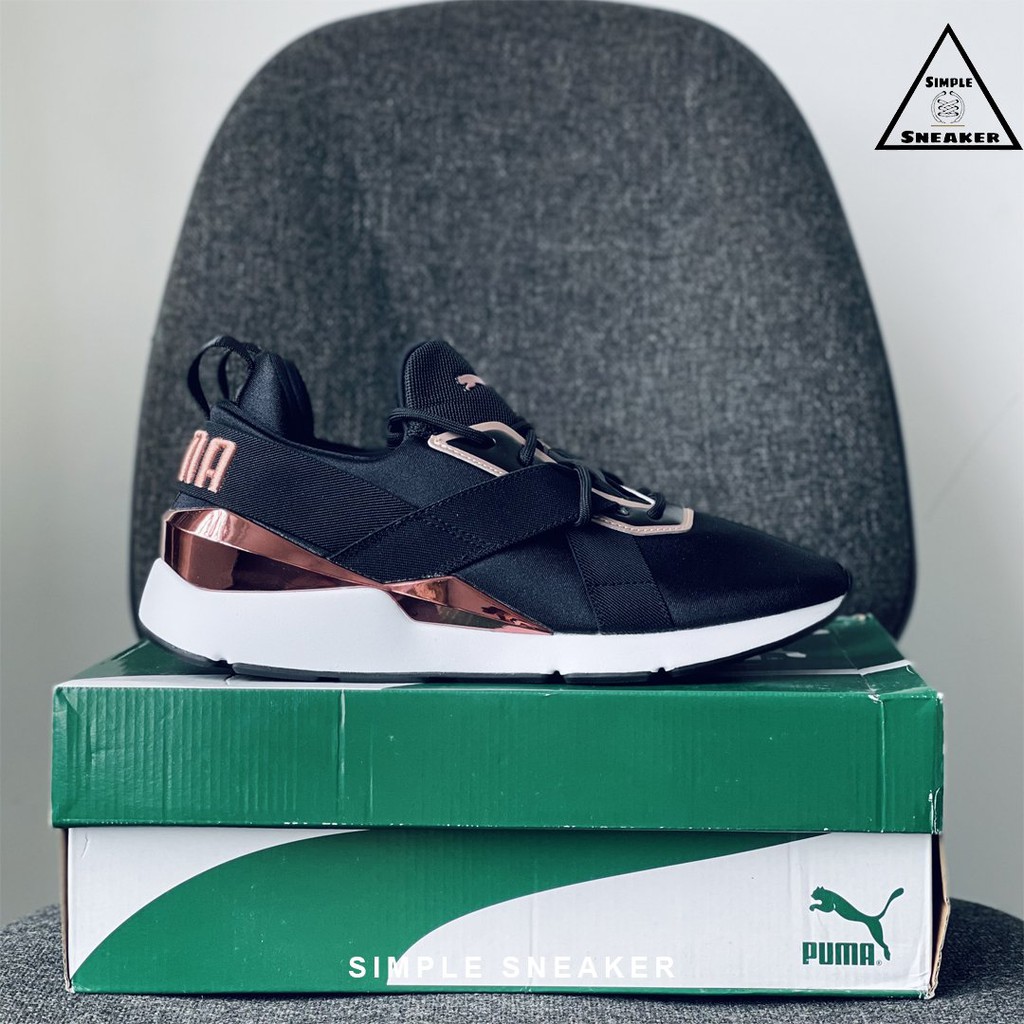 Giày Puma Auth FREESHIPPuma Muse X-3 Metallic Black Rose Gold - Giày Sneaker Nữ Puma Chính Hãng Hot Trend 2021