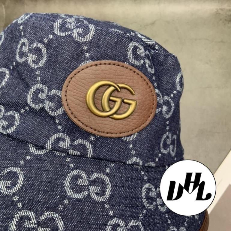 Mũ Bucket Jean Logo GC viền Da Thời Trang Cao Cấp Nam Nữ
