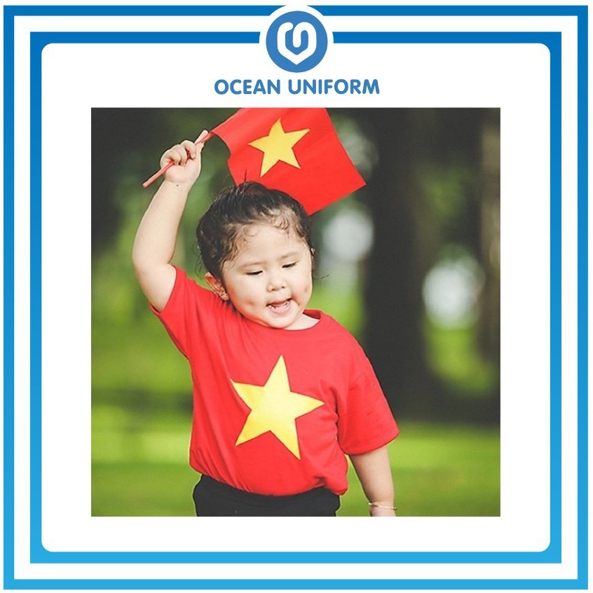 Áo cờ đỏ sao vàng trẻ em sao đặc hàng shop chất liệu cotton Ocean Uniform