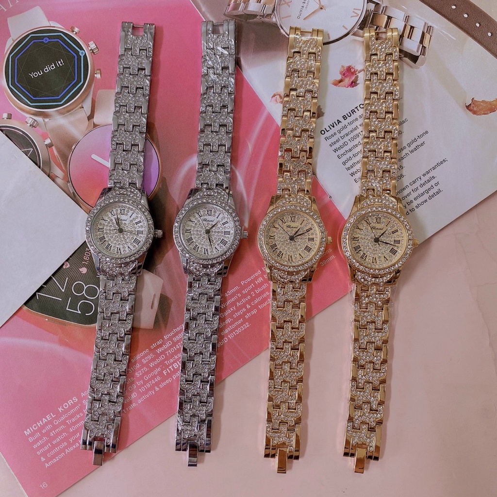 Đồng hồ đeo tay nữ, đồng hồ nữ dây kim loại CHOPARD đính full đá cao cấp sáng láp lánh, siêu sang chảnh cho nữ, giá rẻ