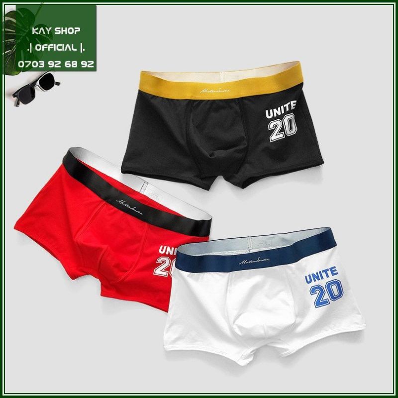 [NEW HOT] Quần lót nam sexy bộ sưu tập mới kiểu dáng boxer UNITE 20 lưng bóng - Quần sịp nam cao cấp tôn mông tôn dáng