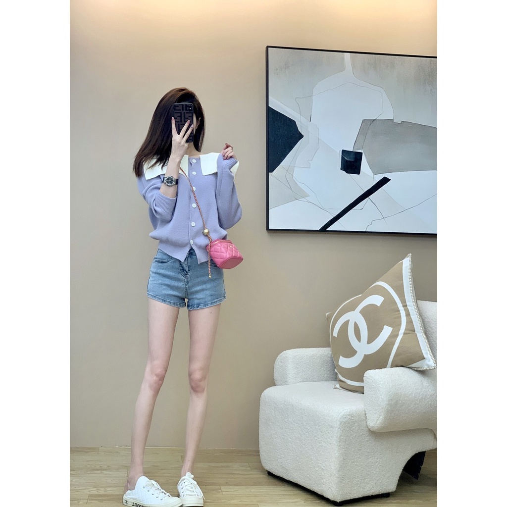 Áo khoác cardigan ZHELIHANGFEI dệt kim tay dài thời trang dành cho nữ tùy chọn màu sắc