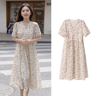 (ORDER) Váy hoa nhí tay phồng cổ V nhẹ nhàng Hàn Quốc