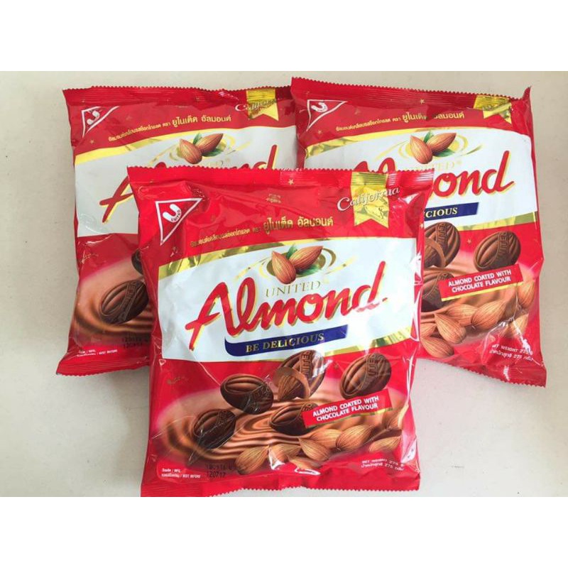 Sôcôla hạnh nhân UNITED Almond của UNITED FOODS PUBLIC Co.Ltd.- thương hiệu bánh kẹo nổi tiếng của Thailand🇹🇭