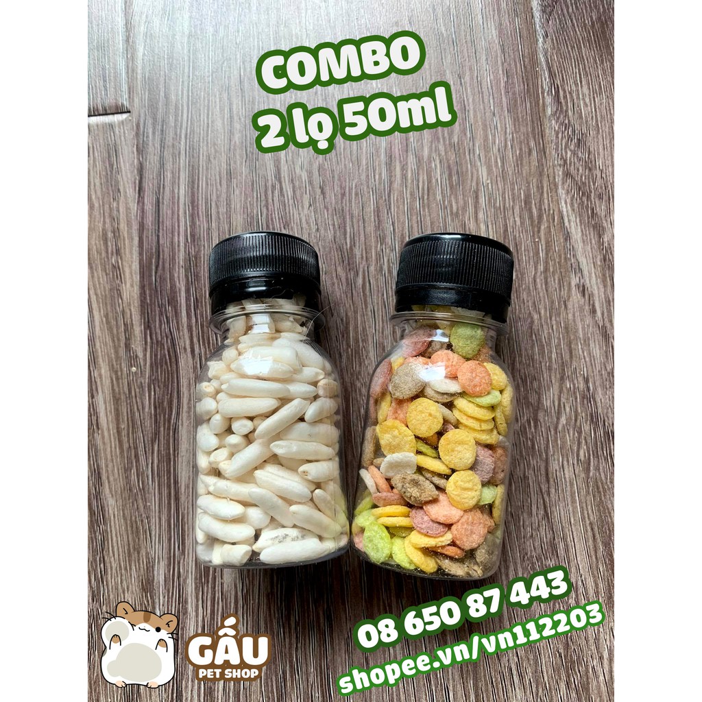 Combo 2 lọ 50ml ( Bỏng Gạo 15gr / Bắp Dẹp 35gr )