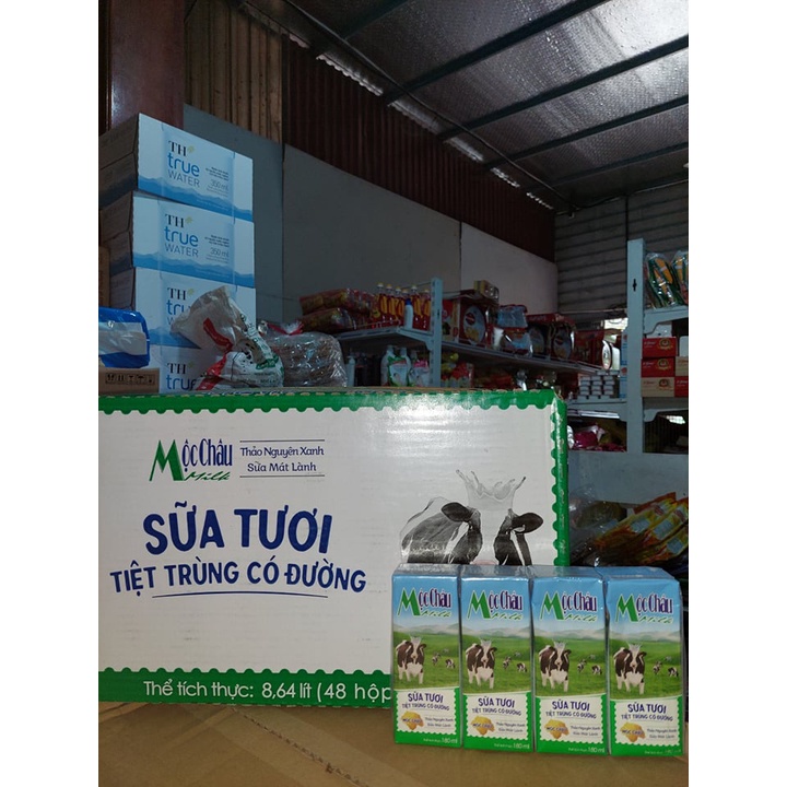 Thùng Sữa Tươi Mộc Châu Có Đường, Dừa 180ml (Date mới 2022)