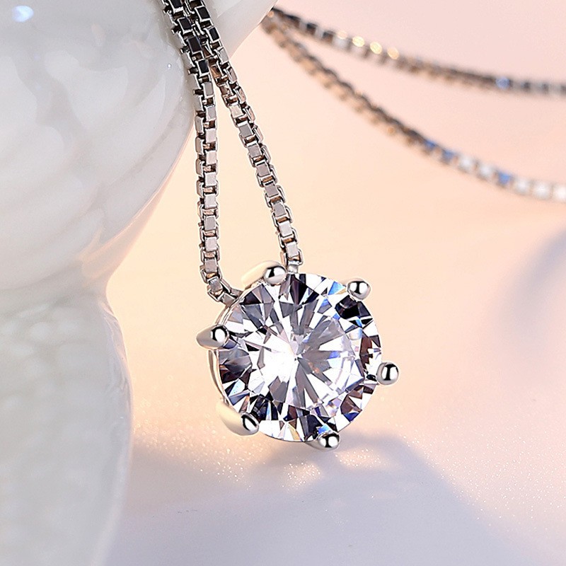 Dây chuyền mạ bạc 925 đính đá zircon thời trang