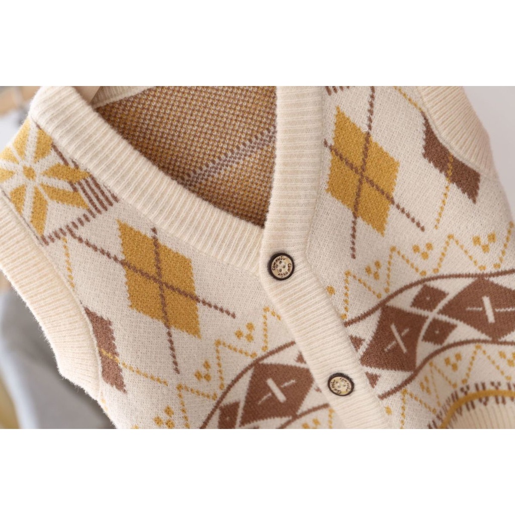 Áo khoác cardigan dệt kim không tay thời trang cho bé