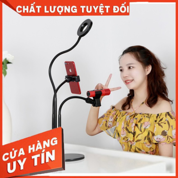 Bộ dụng cụ hỗ trợ Live Stream chuyên nghiệp có đèn - Mã 3 tác dụng - Hỗ trợ bán quần áo thời trang - Hát Karaoke