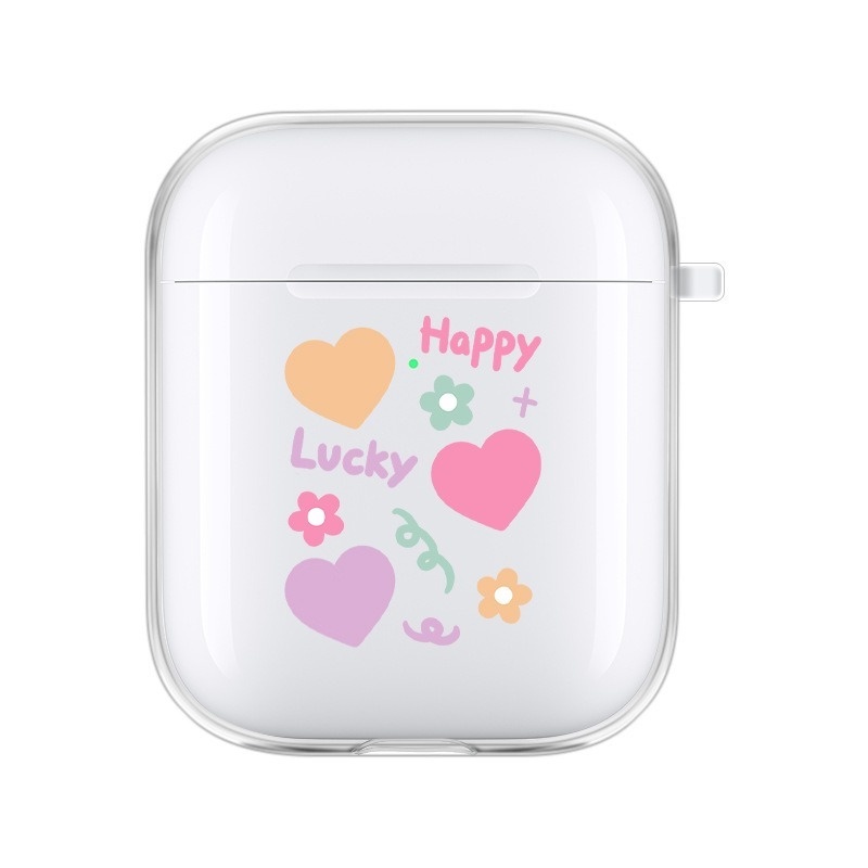 Vỏ Bảo Vệ Hộp Sạc Tai Nghe Bluetooth airpods 2/3 Trong Suốt Kèm Dây Đeo Thời Trang Chất Lượng Cao