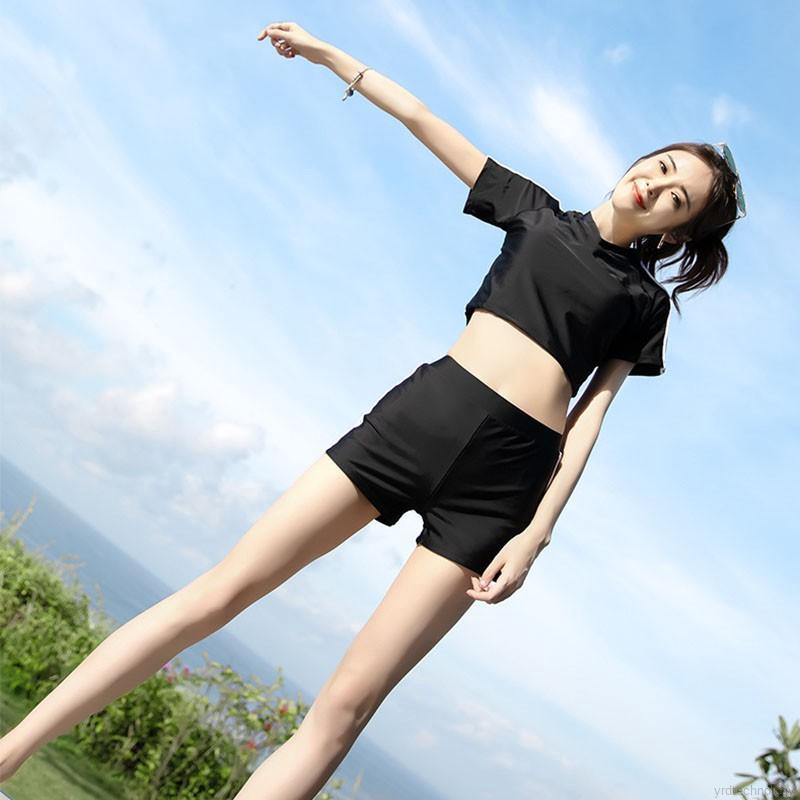 [Mã FAMAYWA giảm 10K đơn 50K] Bộ Đồ Bơi Ngắn Tay Màu Trơn Đơn Giản Cho Nữ | BigBuy360 - bigbuy360.vn