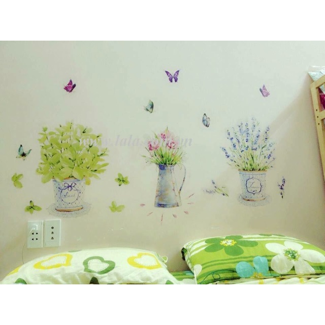 Decal chậu hoa 