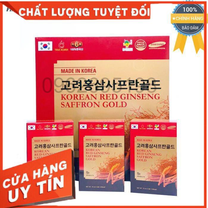 Nước Hồng Sâm Nhụy Hoa Nghệ Tây Korean Red Ginseng Saffron Gold hộp 30 gói x 70ml