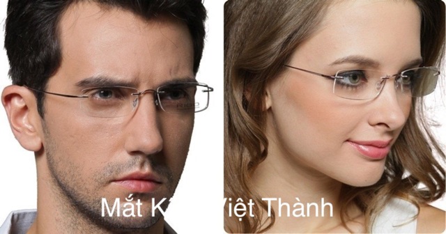 Mắt Kính TITAN Mềm Dẻo Nhẹ Gọng Kính Khoan Lỗ Không Viền Không Khung Kính Giả Cận