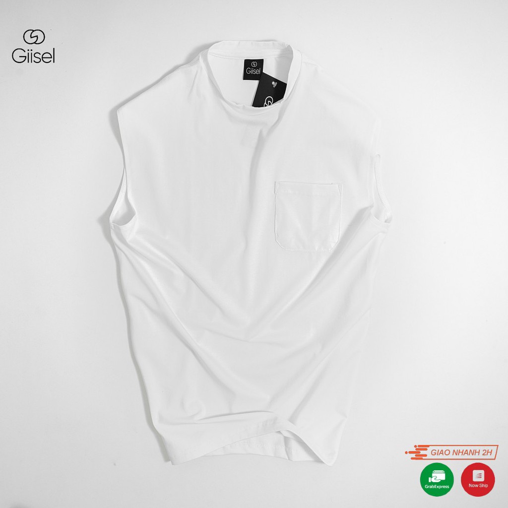 Áo  TANKTOP 3 lỗ thể thao cotton TRƠN CÓ TÚI Unisex Basic Tee phông nam nữ oversize form rộng phong cách Hàn Quốc GIISEL