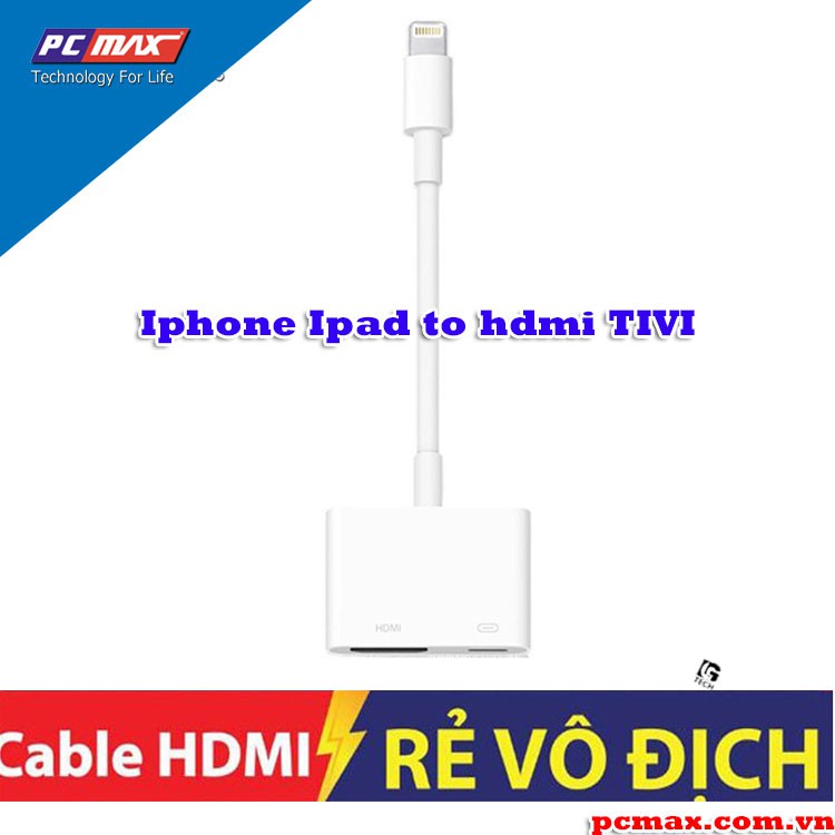 Cáp hdmi cho iphone lightning to HDMI cao cấp PCM-1602 - Hàng Nhập Khẩu