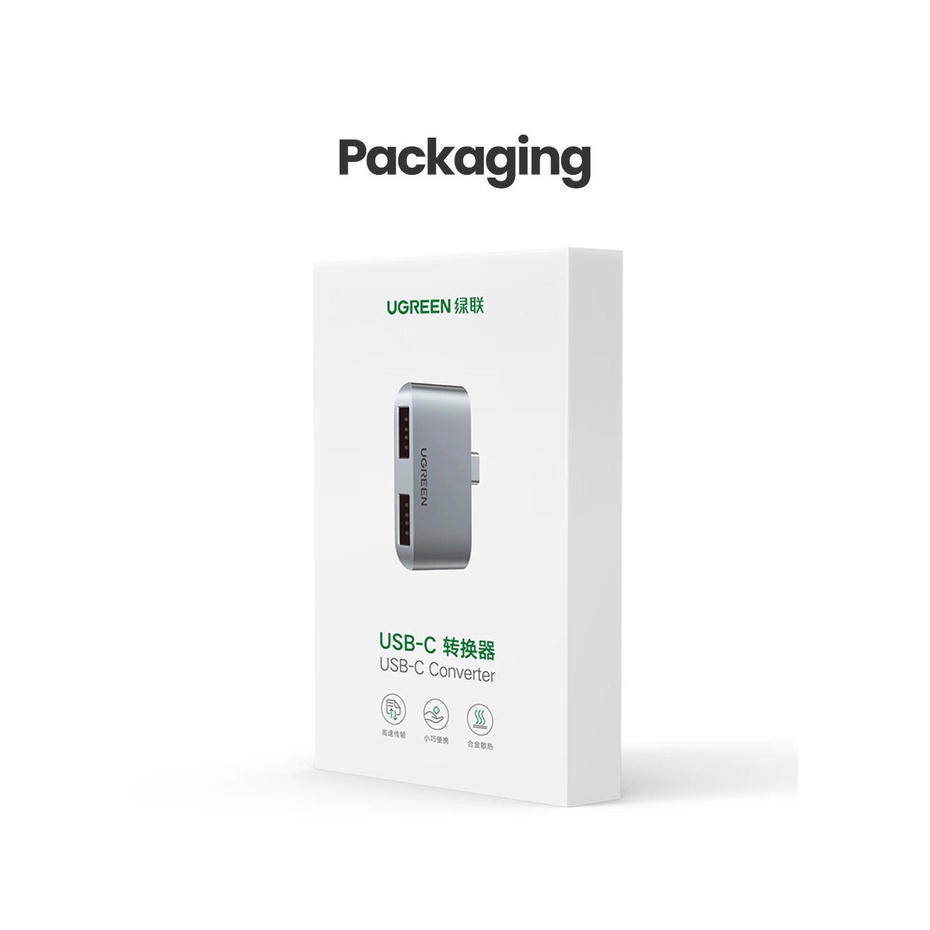 Đầu chuyển đổi USB type C sang 2 cổng USB3.0 UGREEN CM412 10912