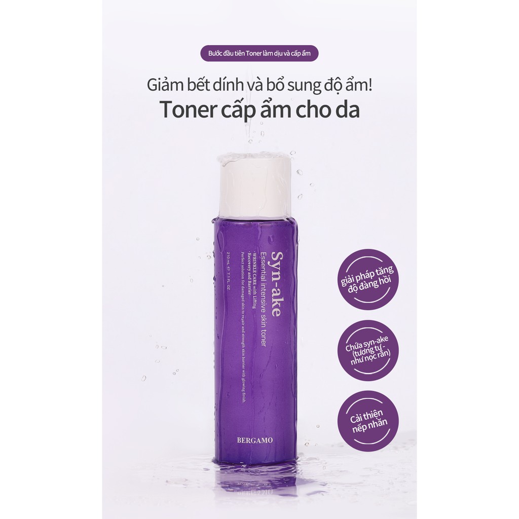 Toner Bergamo Sinake 210ml nuôi dưỡng da