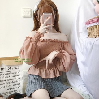 ÁO TRỄ VAI BO EO KÈM HÌNH THẬT