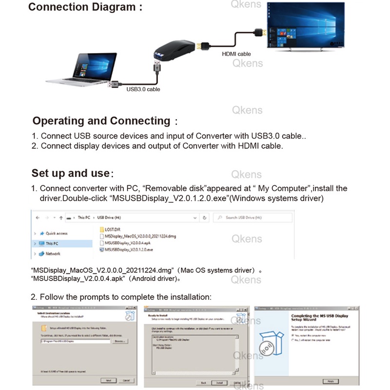 Cáp ChuyểN ĐổI Âm Thanh / video usb 3.0 Sang hdmi 1080p Cho MàN HìNh MáY TíNh / laptop / notebook / MàN HìNh tv