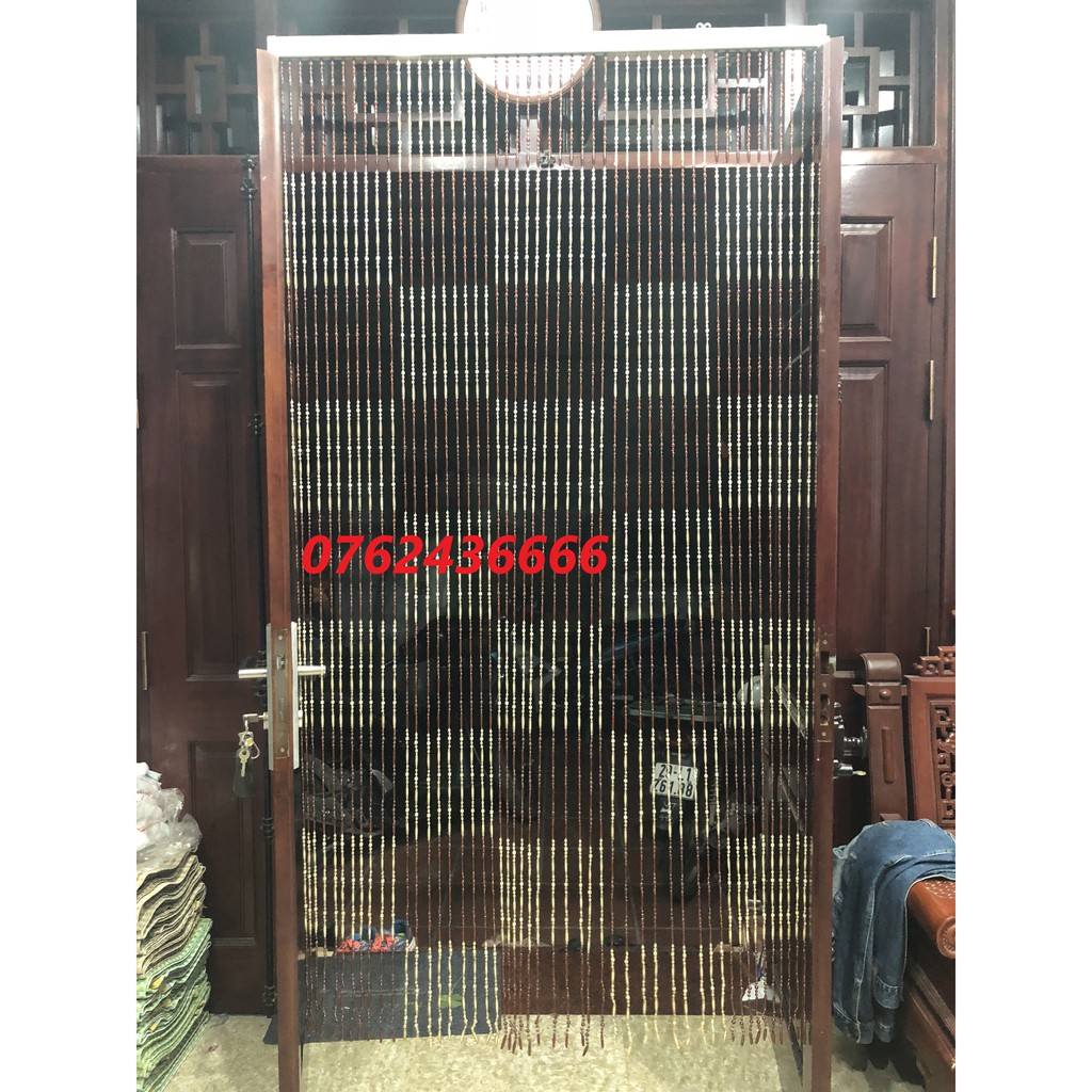 Mành hạt nhựa trang trí , mành hạt bầu nâu mới