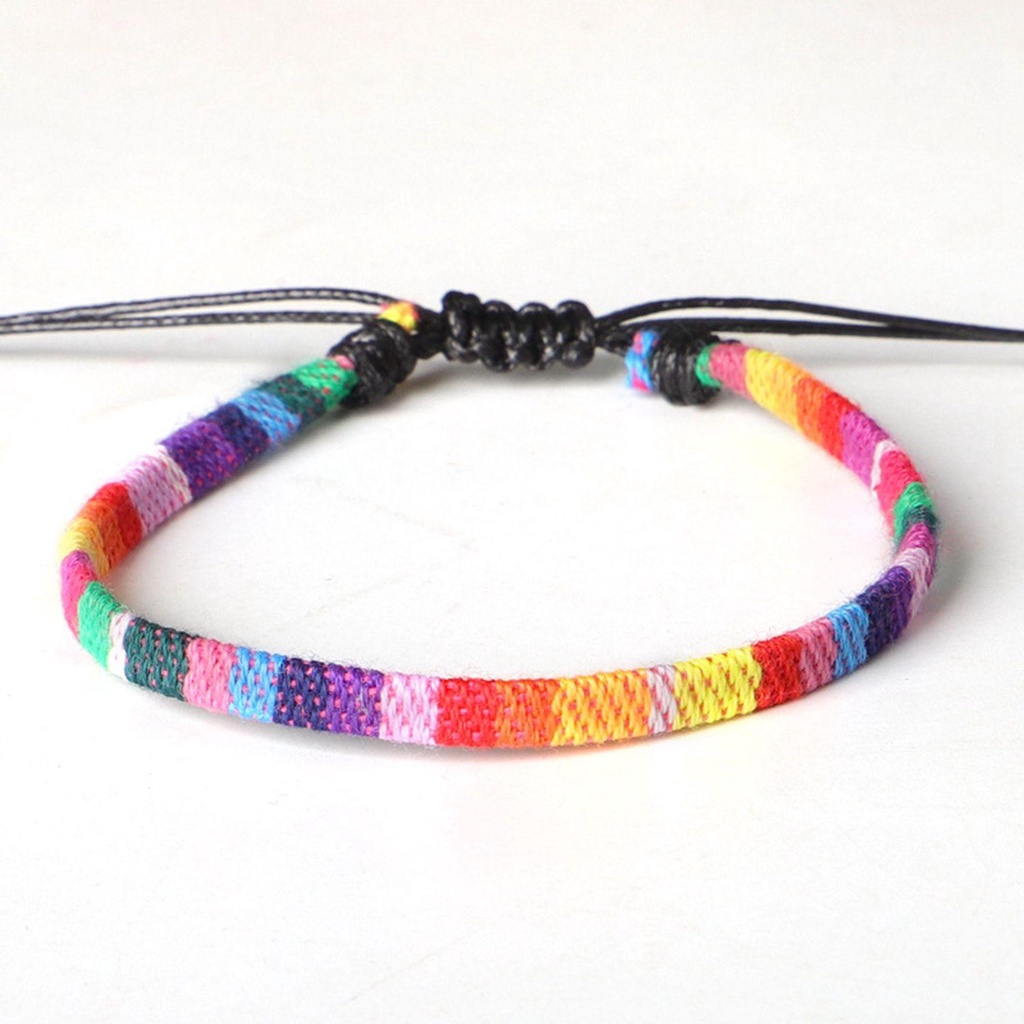 Vòng Tay Cầu Vồng Handmade Có Thể Điều Chỉnh Phong Cách Dân Tộc