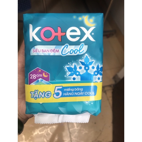 [SỐC]KOTEX_BAN_ĐÊM_COOL_MÁT_LẠNH_28CM_TẶNG_HNCOOL