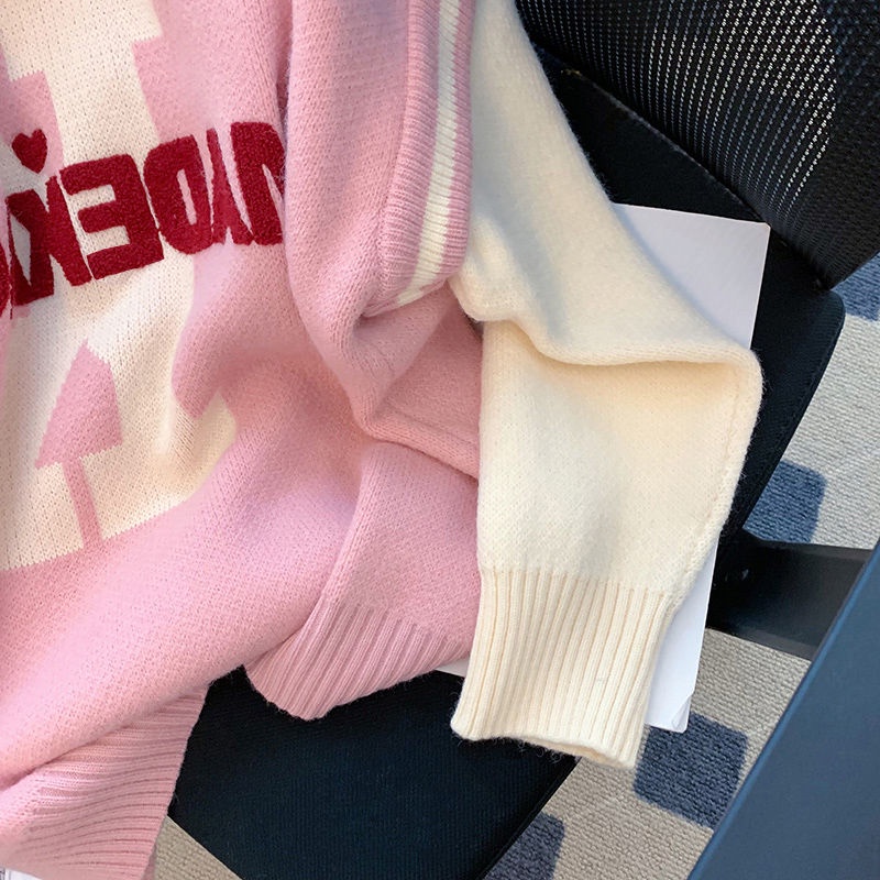 Áo Sweater Giả Hai Lớp Dáng Rộng Mềm Mại Thời Trang Thu Đông Phong Cách Nhật Bản Cho Nữ