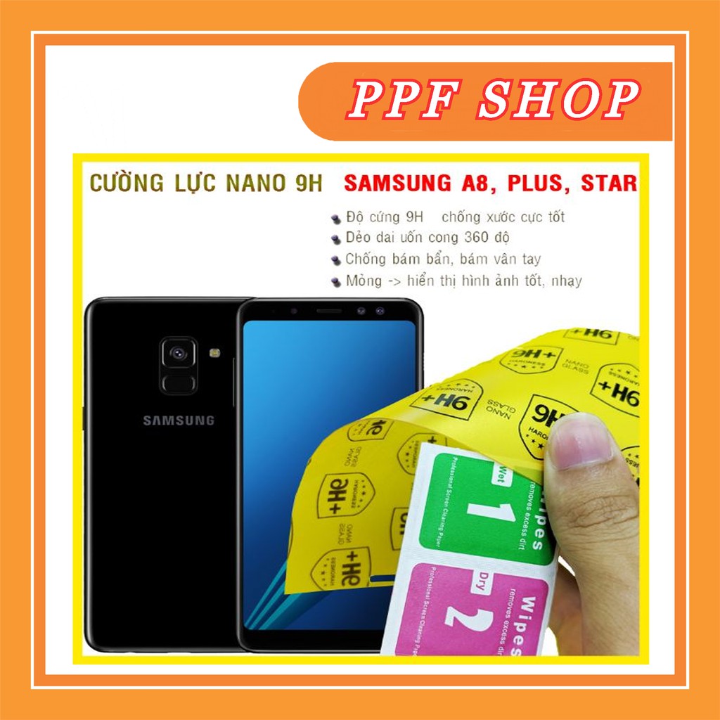 Kính cường lực dẻo nano  9H Samsung A8 2017, 2018, A8 Plus, A8 Star