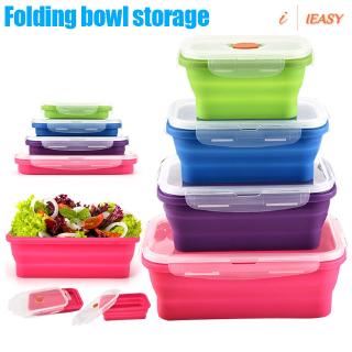 IE❤Silicone Bento Box Folding Lunch Bowl Food Storage Container Boxes Keeps Food