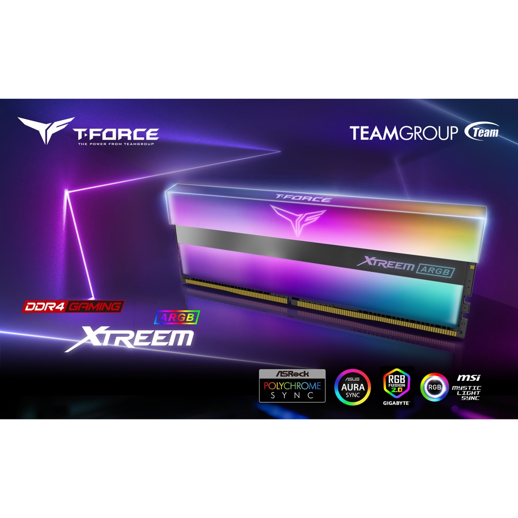(NWH) Ram máy tính T-FORCE XTREEM ARGB DDR4 16GB (2x8GB) - 3200 / 3600 / 4000Mhz ( For Led )