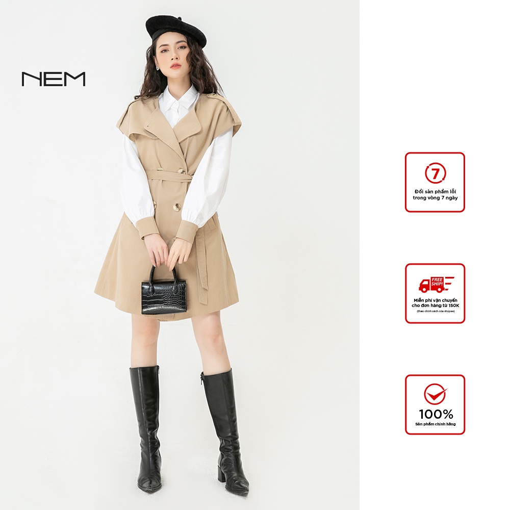 Đầm Gile nữ thiết kế NEM Fashion D10742  (phía ngoài, chưa bao gồm sơ mi phía trong)