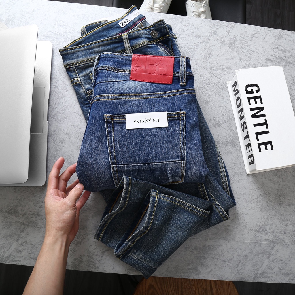 Quần Jean Nam ZARA Form Skinny Màu Xanh Chính Hãng Cao Cấp DV Siêu Sang
