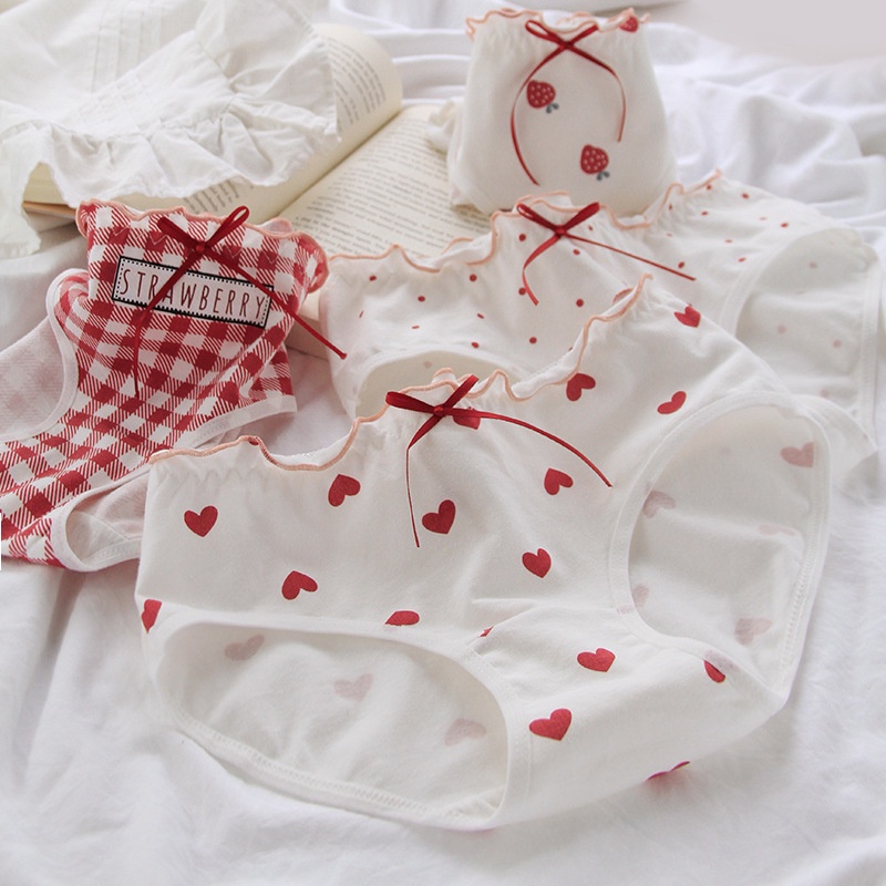 Quần Lót Nữ Cotton Kháng Khuẩn STRAWBERRY Thời Trang Nhật Bản . Hàng Loại Đẹp.