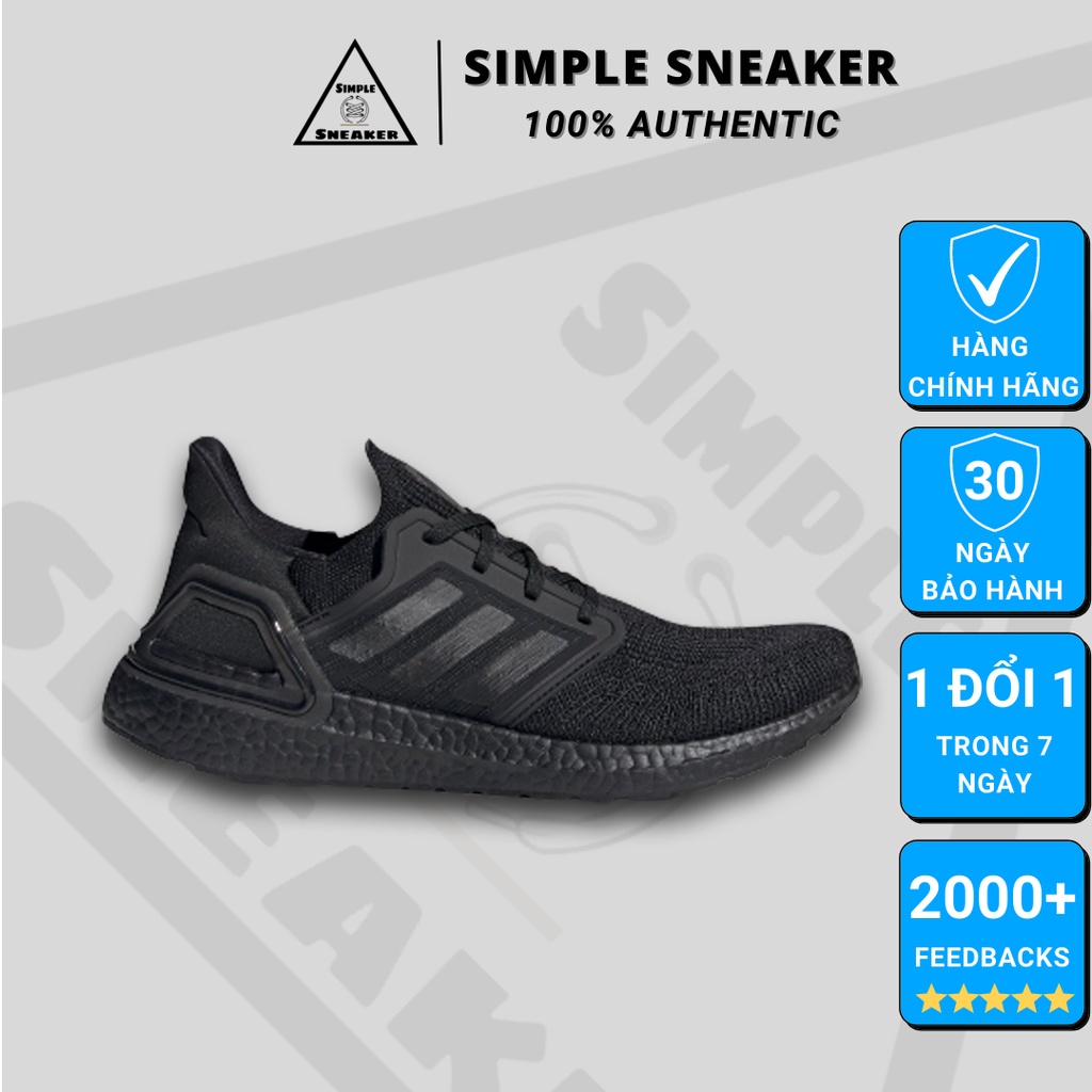 Giày Ultra Boost 20 Chính HãngFREESHIP Adidas Ultraboost 20 Triple Black- Giày Sneaker Thể Thao Unisex- Simple Sneaker