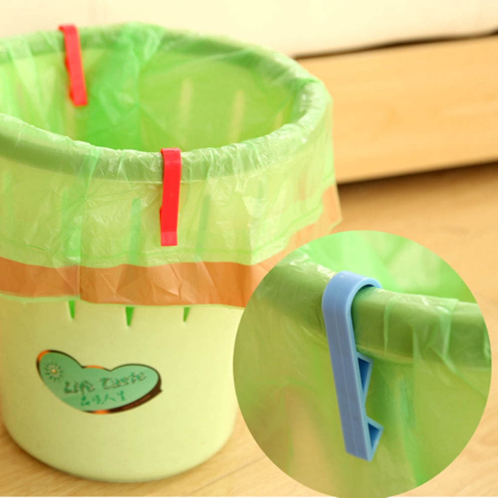 Set 2 Kẹp Giữ Túi Rác Chống Trượt Cho Thùng Rác Tiện Dụng Cho Hộ Gia Đình