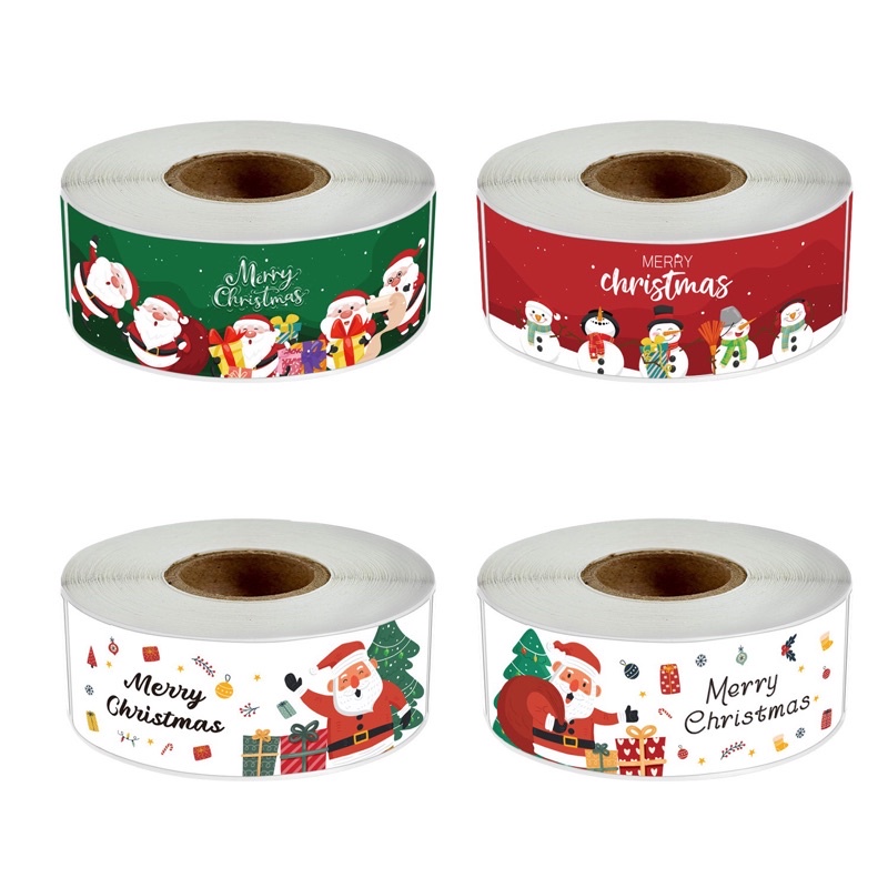 set 50 tem dán Noel size 2.5 x 7.5 cm