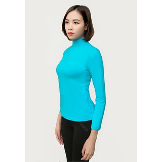 Áo giữ nhiệt Vicci cổ 3P màu xanh nhạt, chất liệu 100% cotton