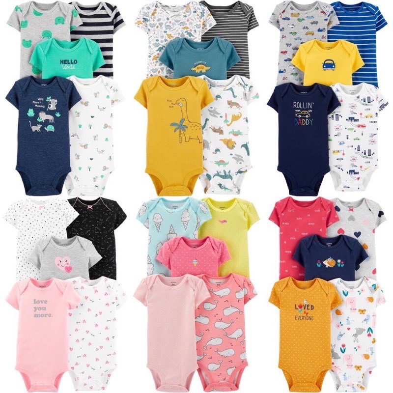 COMBO 5 Body Chip Cộc Tay Cho Bé 0-24m, Hàng Xuất Túi Zip Siêu Đẹp