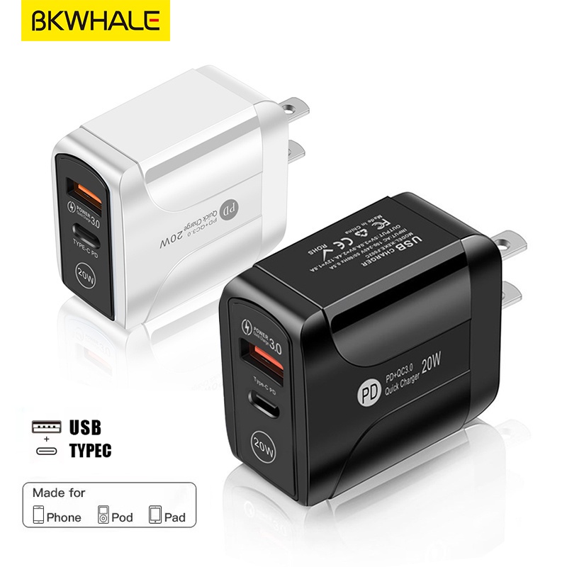 Củ Sạc Nhanh Mini PD3.0 20W QC3.0 Cho Iphone 12 XS X Pro Xiaomi Oppo