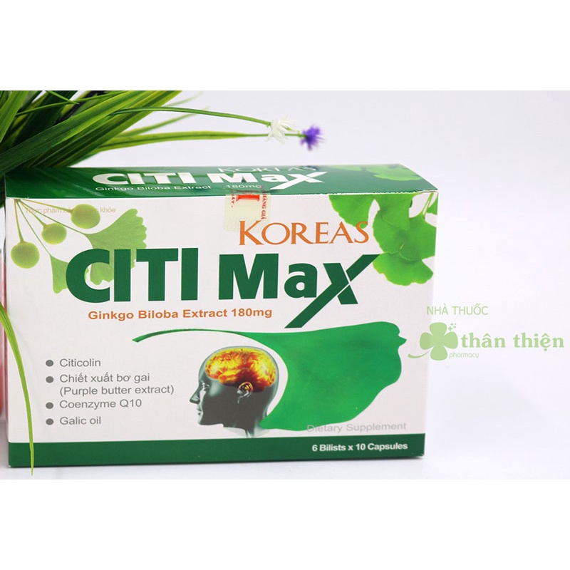 Koreas Citi Max - Hỗ trợ tăng cường tuần hoàn não, suy nhược thần kinh (60 viên)